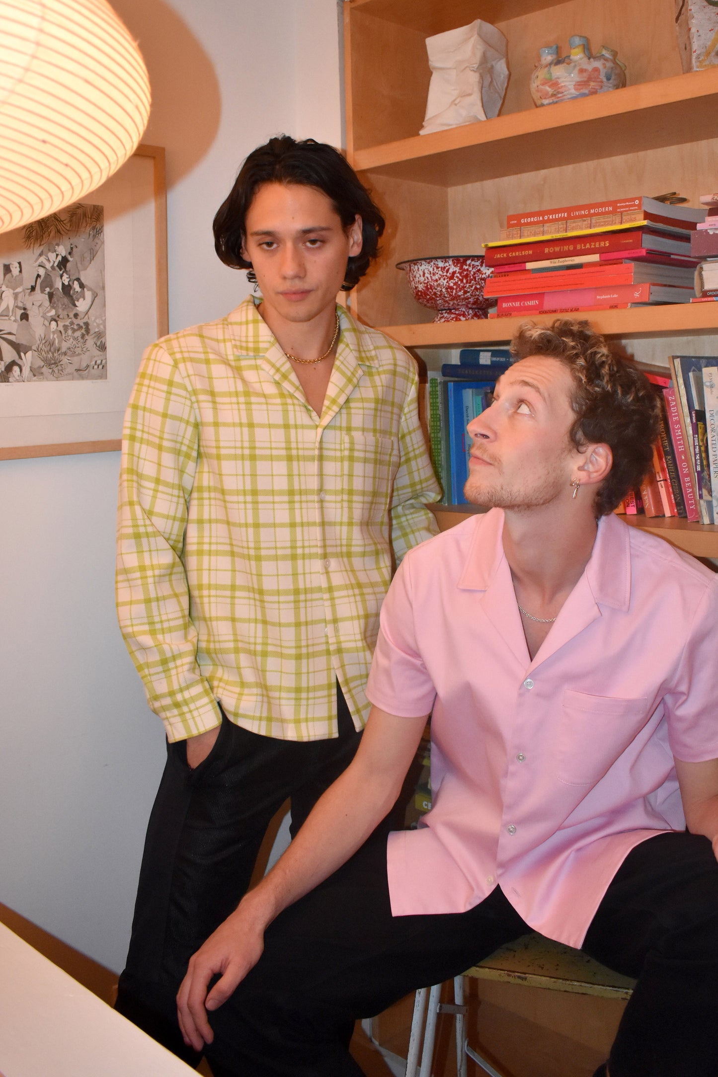 Foster Shirt in Pink Herringbone