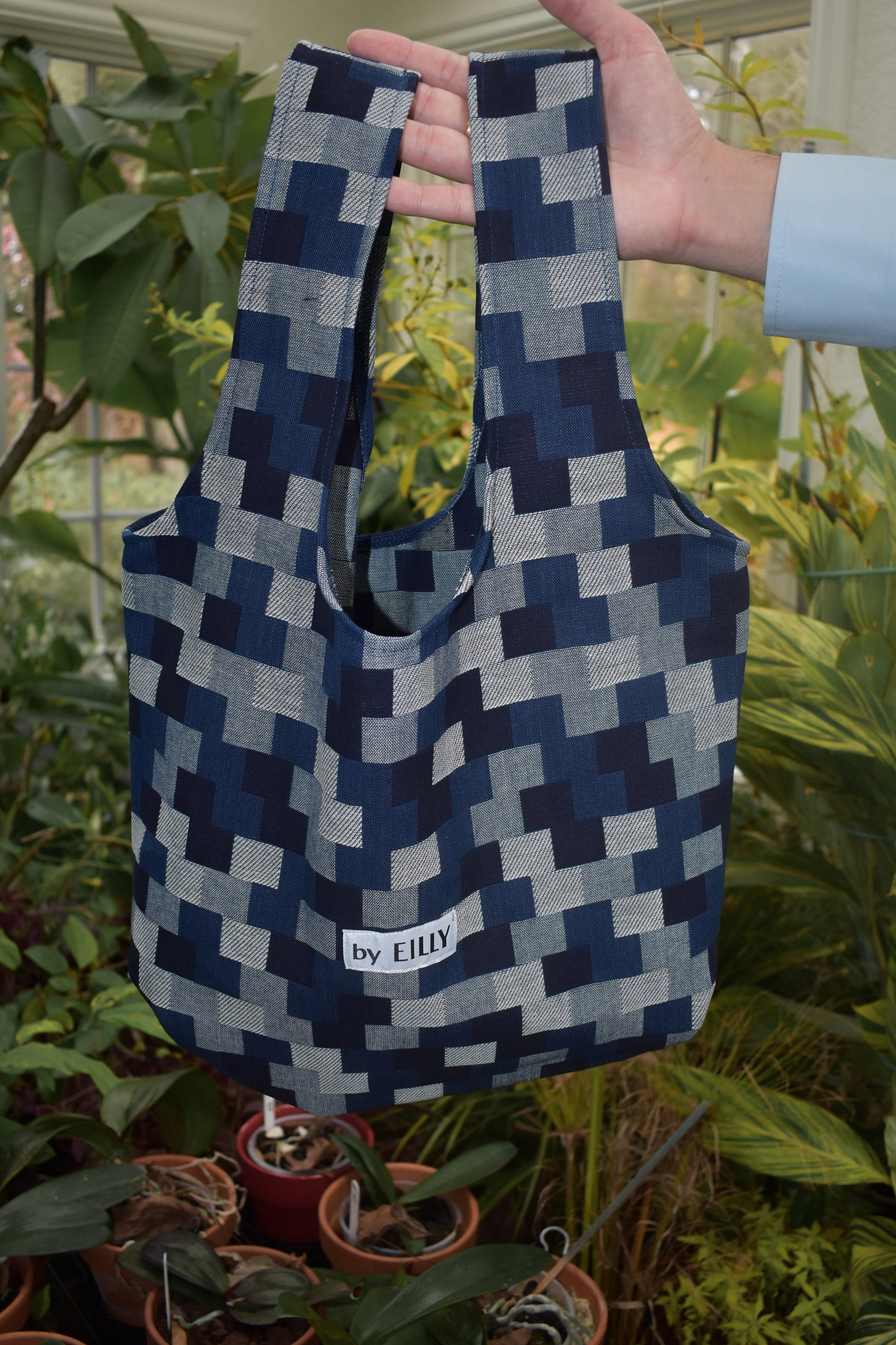 Carolyn Tote in Patchwork Denim