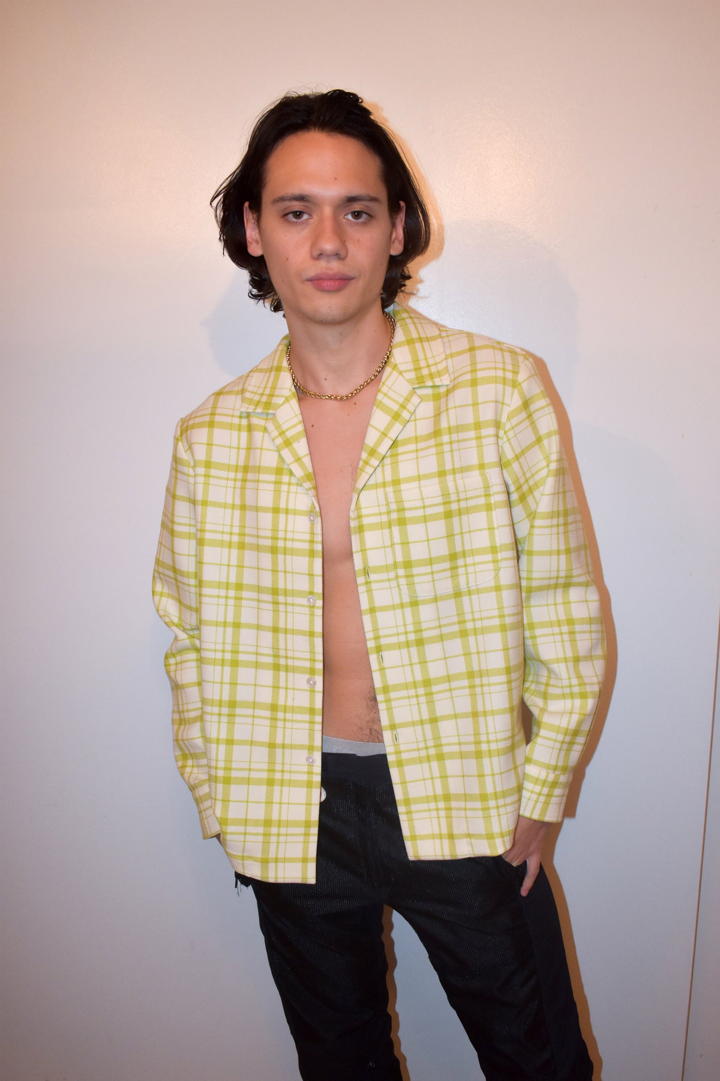 Jamie Shirt in Checked Virgin Wool