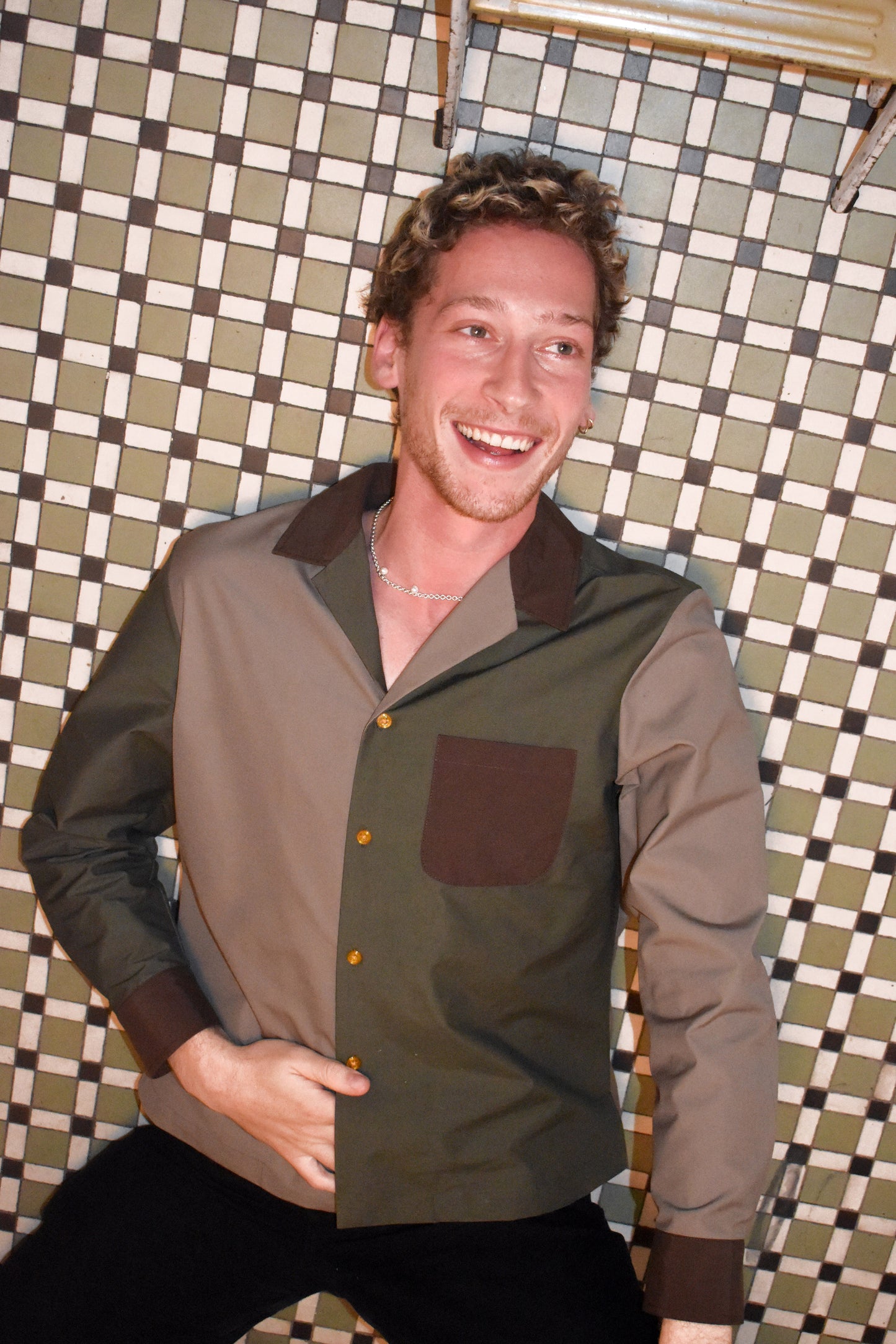 Jamie Shirt in Colorblock Poplin